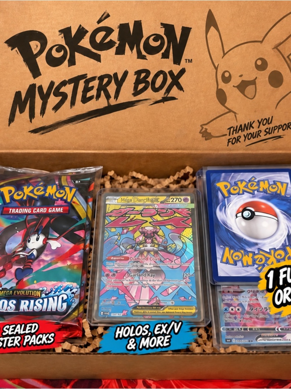 Pokemon Mystery Box Trading Card Bundle - Random sealed packs + more